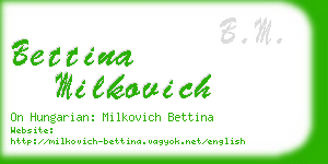 bettina milkovich business card